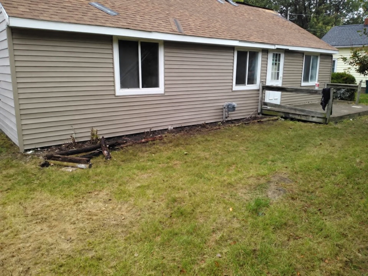 Exterior roof and siding renovation after renovation