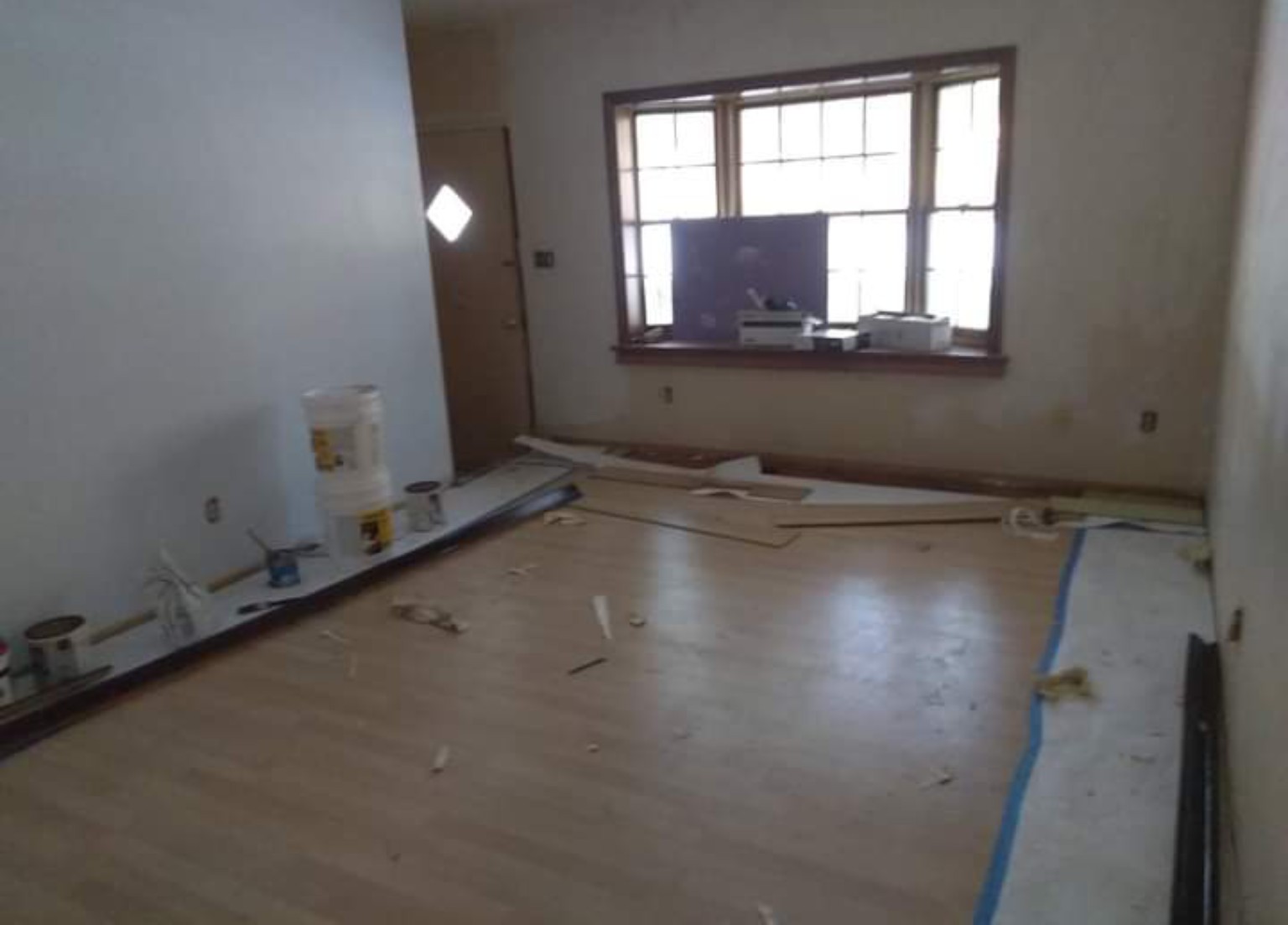 Interior finish work before renovation