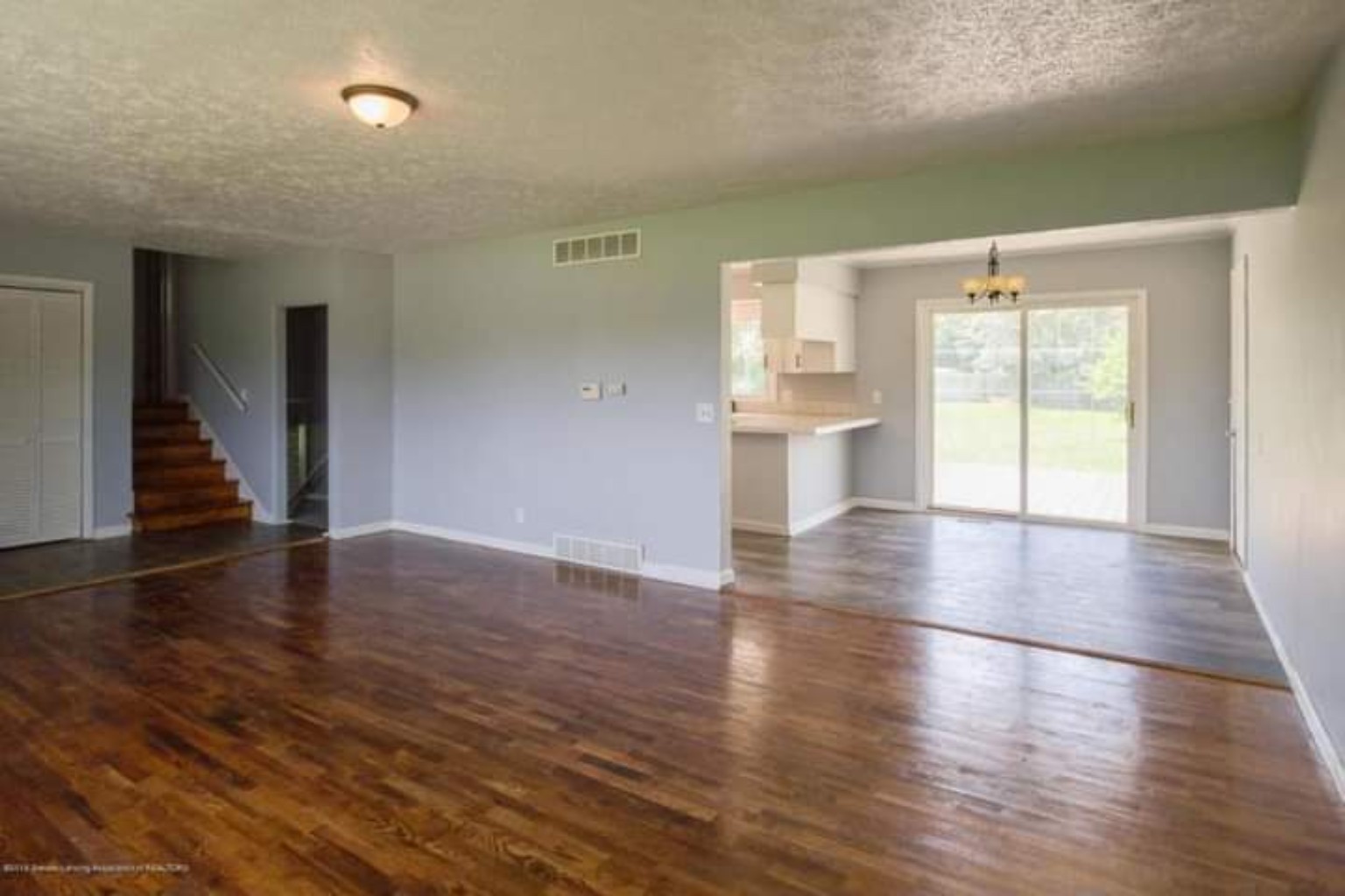 Open living space after renovation