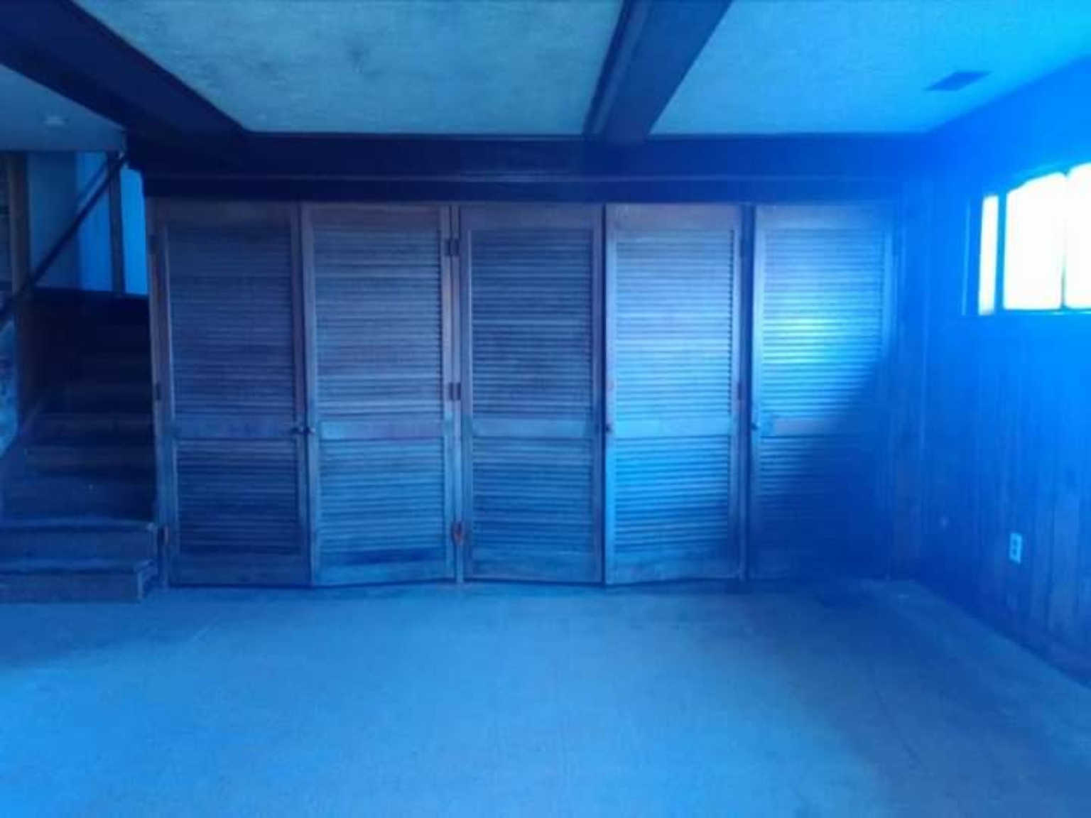 Lower-level living space before renovation